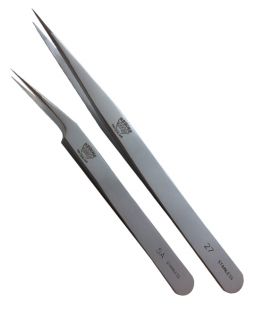 Professional Tweezers for Eyelash Extensions, Set of Two